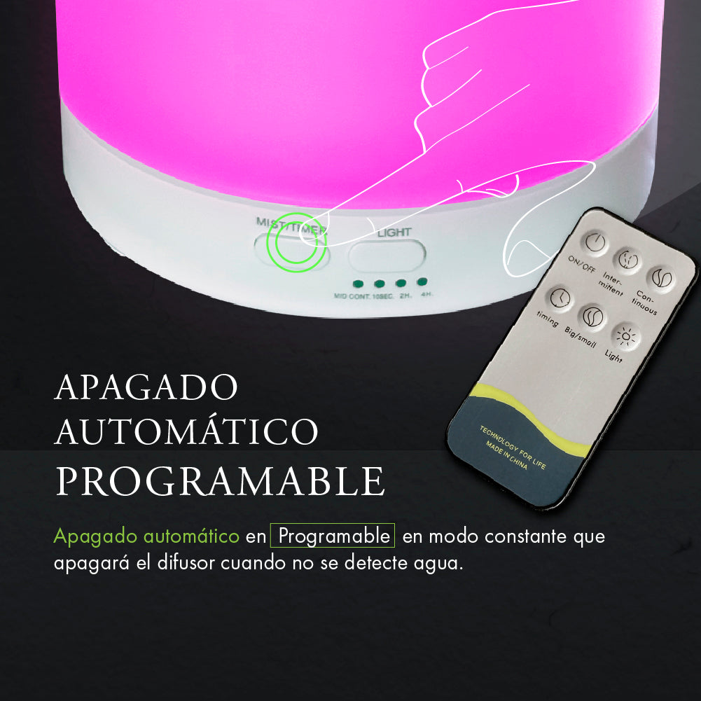 Humidificador Difusor de Aromas Eléctrico Aromaterapia (500 ml) y Aceite Esencial GRATIS