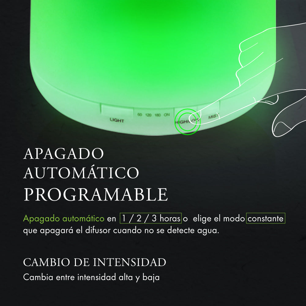 Humidificador Difusor de Aromas Eléctrico Aromaterapia (500 ml) y Aceite Esencial GRATIS - Bienat Aromaterapia México