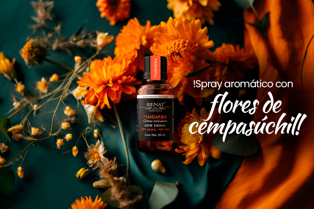 Crea tu Propio Spray Aromático con Flores de Cempasúchil y Aceites Esenciales