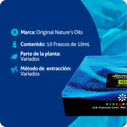 Kit Favoritos de 10 Aceites Esenciales Original Nature's Oils