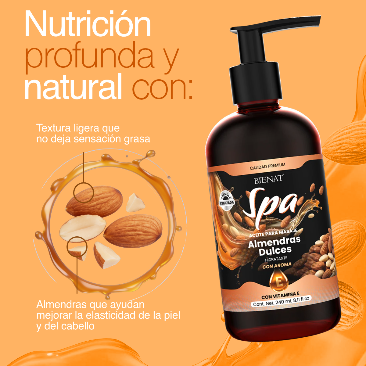 Aceite para masajes de Almendras Dulces