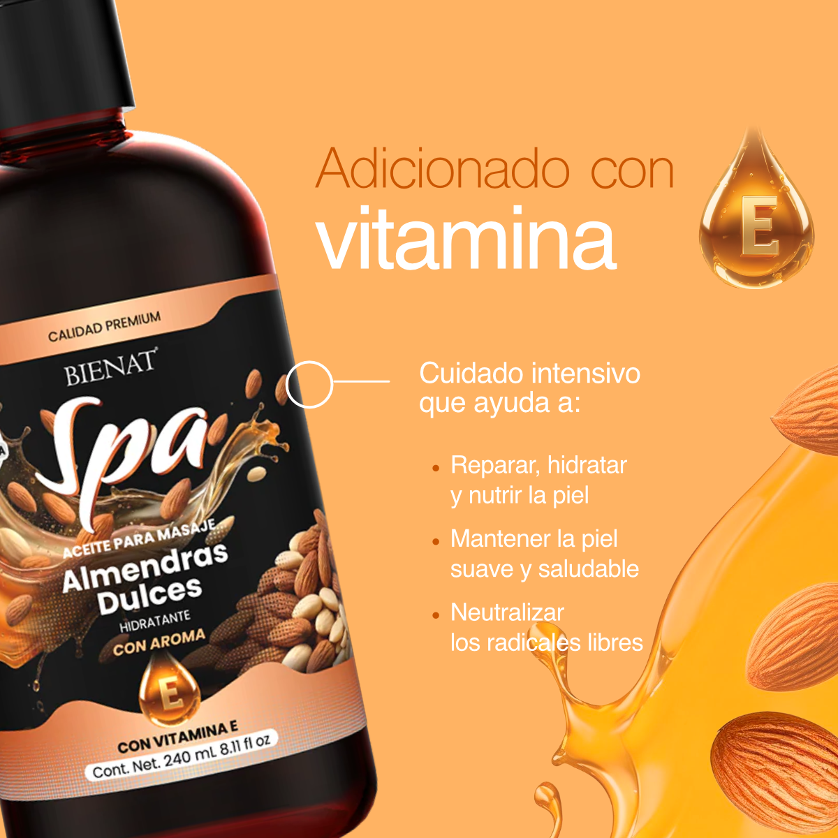 Aceite para masajes de Almendras Dulces