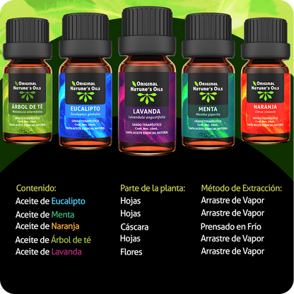 Kit Favoritos de 5 Aceites Esenciales Original Nature's Oils