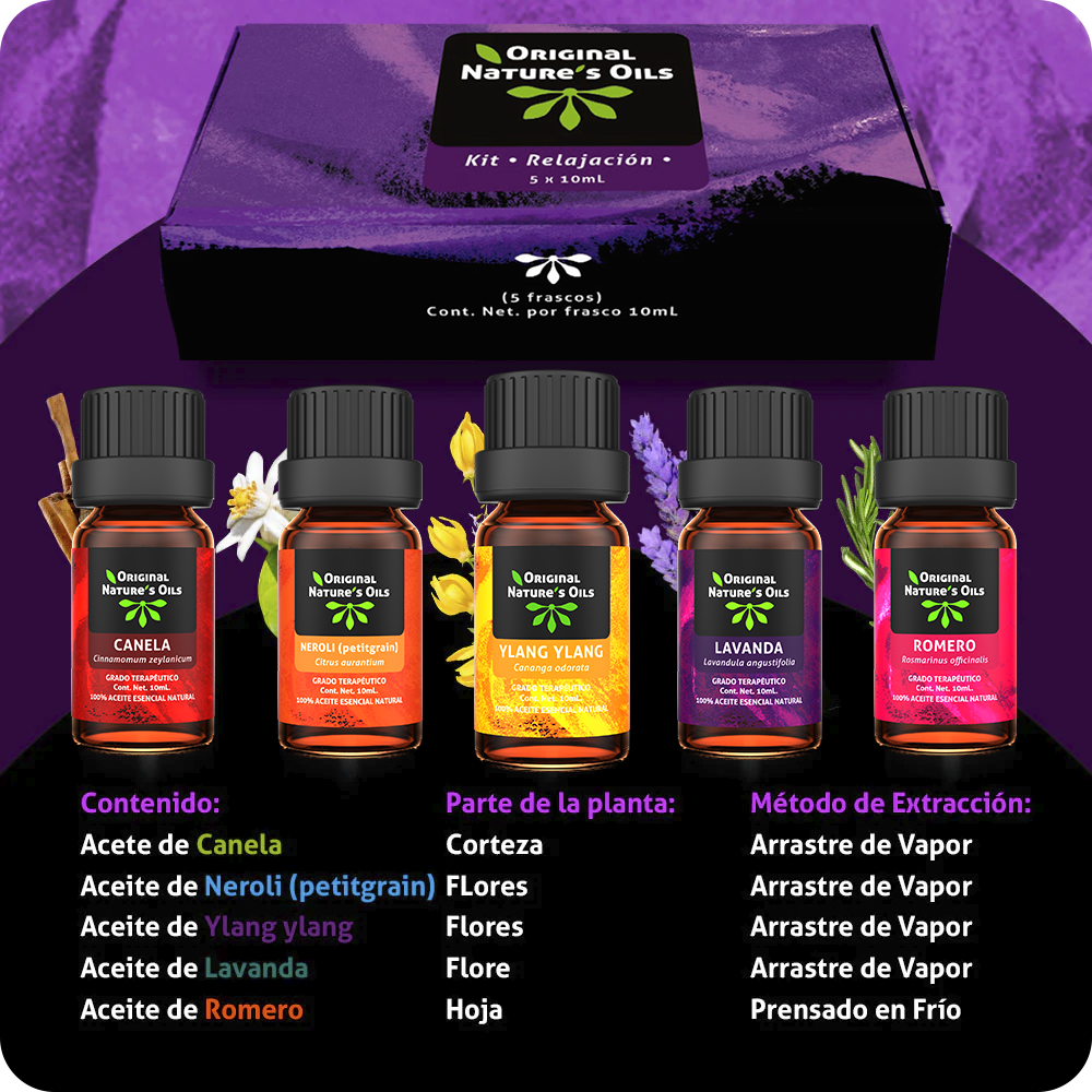 Kit Relajación de 5 Aceites Esenciales Original Nature's Oils