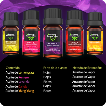 Kit Relajación de 5 Aceites Esenciales Original Nature's Oils