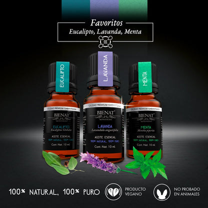 Kit de 3 Aceites Esenciales - Favoritos - Bienat Aromaterapia México