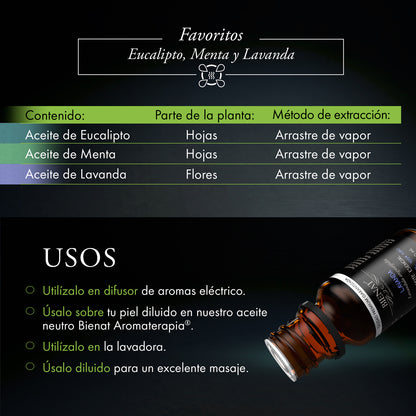 Kit de 3 Aceites Esenciales - Favoritos - Bienat Aromaterapia México
