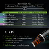 Kit De 5 Aceites Esenciales - Respiración Plus - Bienat Aromaterapia México