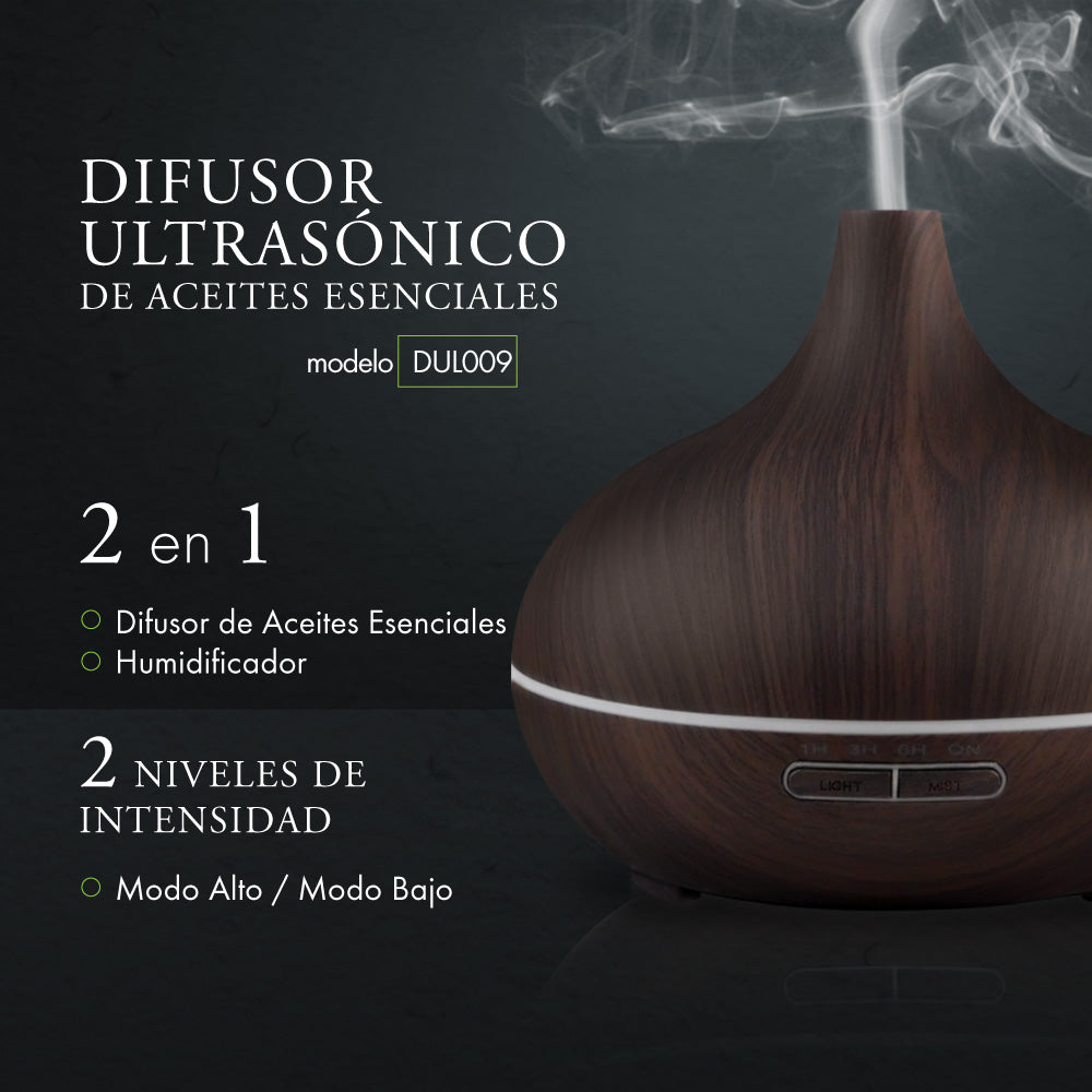 Humidificador Difusor de Aromas Eléctrico Aromaterapia (300 ml) y Aceite Esencial GRATIS - Bienat Aromaterapia México