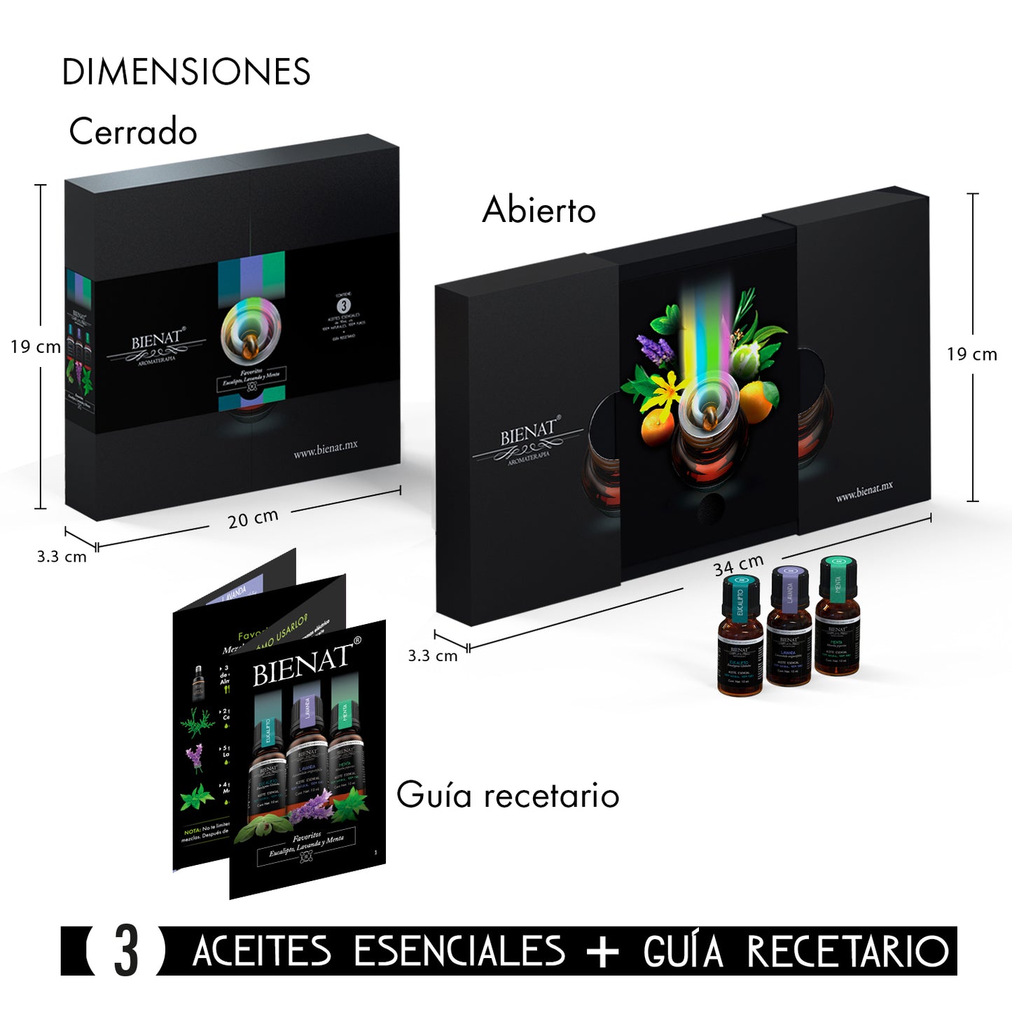 Kit de 3 Aceites Esenciales - Favoritos - Bienat Aromaterapia México