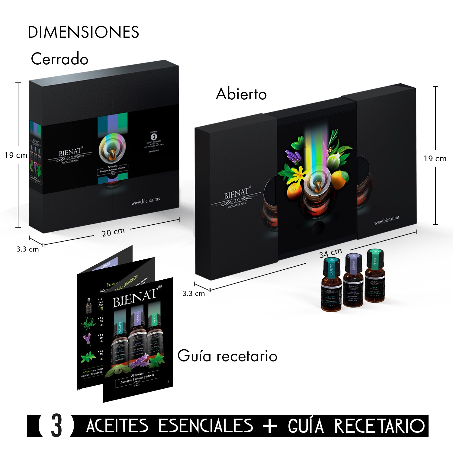 Kit de 3 Aceites Esenciales - Favoritos - Bienat Aromaterapia México